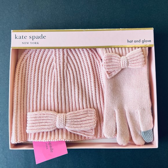 KATE SPADE NEW YORK Women's Classic "English Rose" Hat & Glove Boxed Set NIB - Picture 1 of 7